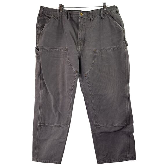 Carhartt Men's Grey Double Front Dungaree Loose Fit Pants Size 44 - Picture 1 of 6